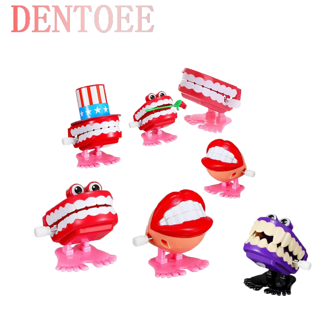 

1Pcs Novelty Funny Walking Tooth Shape Mini Clockwork Jumping Teeth Toys Parent-child Interaction Decompression Children Gifts