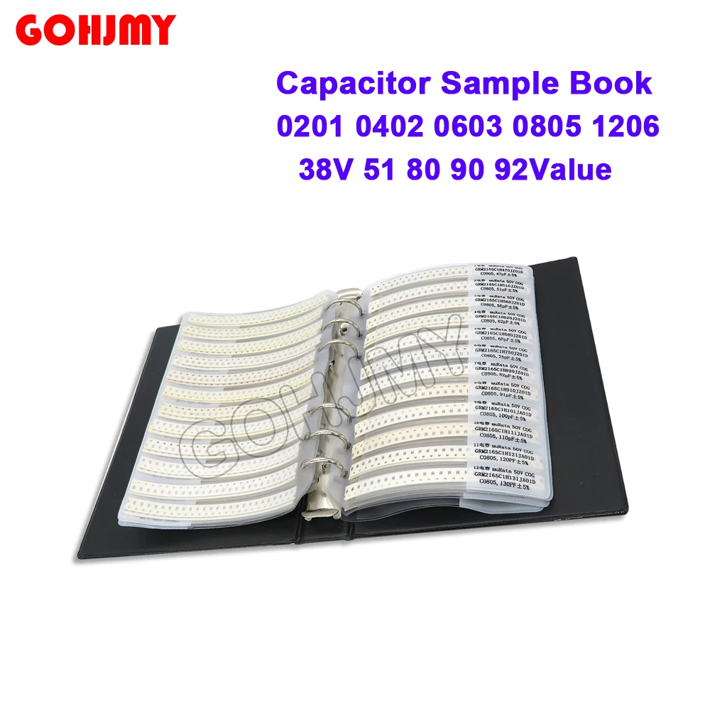 

950PCS 2550PCS 4500PCS 0201 0402 0603 0805 1206 Capacitor Sample Book SMD Assorted Kit 10uf 1nf 100pf 10nf