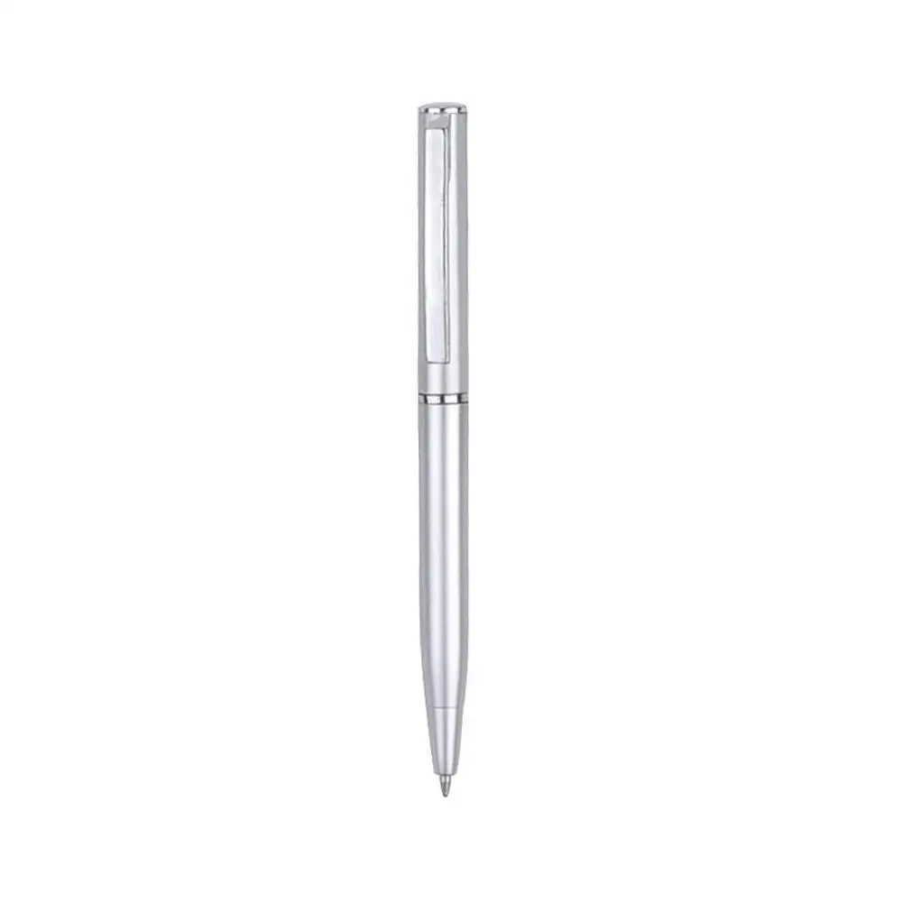 10cm Mini Ballpoint Pen Silver Color Ball Pens For School Office Plastic Rod Rotating Metal Ball-point Pen Stationery