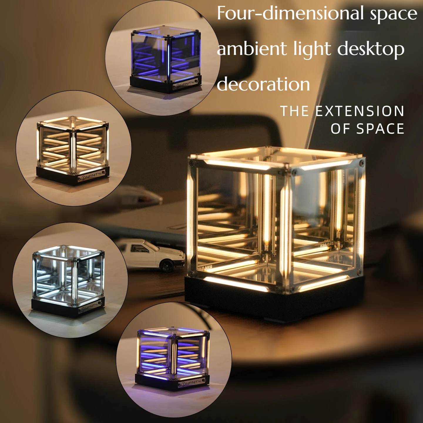 

NEW 4-dimensional Space Atmosphere Desktop Luminous Ornaments Creative Bedside Gifts Abyss Bedroom High-end Home Decoration