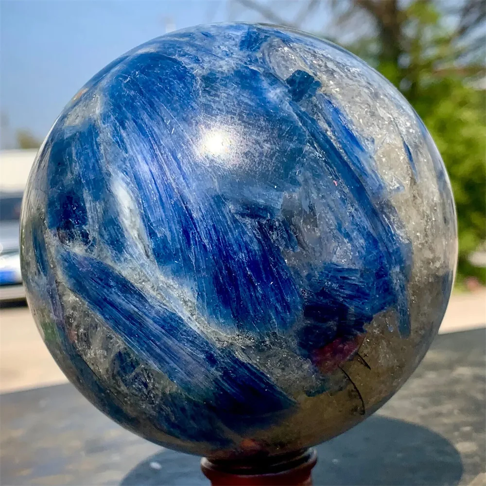 

Natural Blue KYANITE Quartz Crystal Ball, Glossy Sphere, Specimen, Reiki Healing