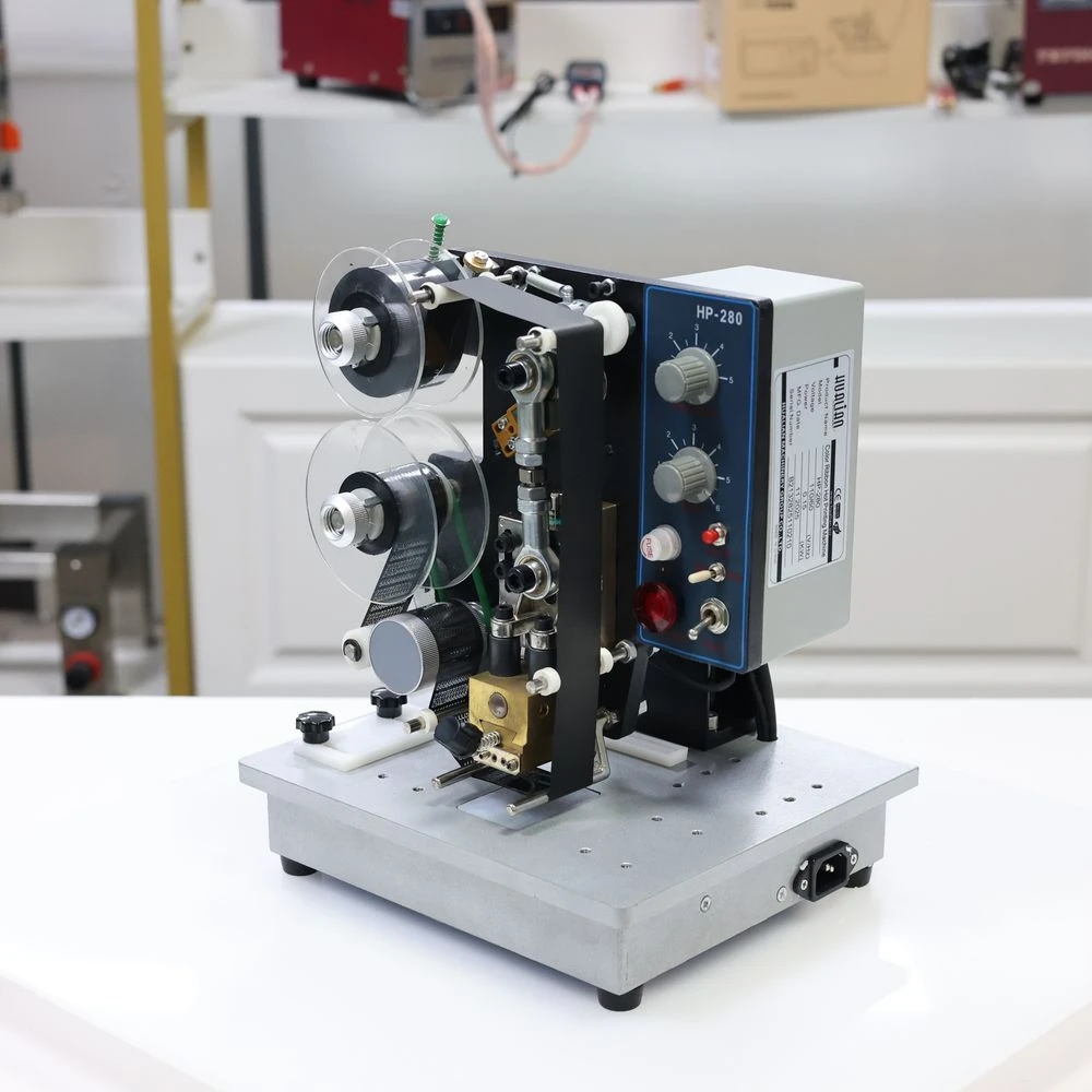 HP-280 صندوق بلاستيكي آلة طباعة التاريخ آلة طباعة ملصقات الشريط الحراري آلة طباعة ختم ساخن طباعة المبرمج