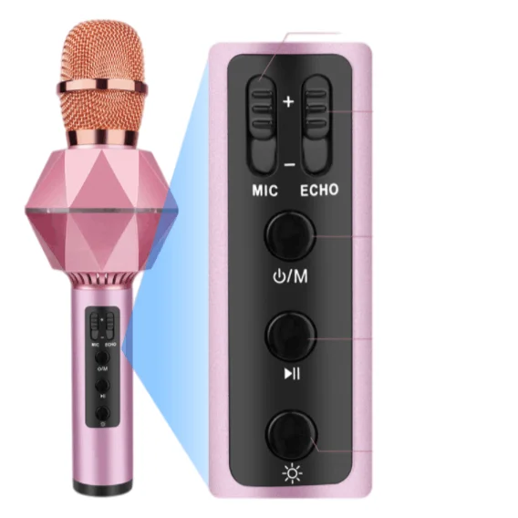 

Children Live Sound Card Mobile Phone Karaoke Microphone / Wireless Car Microphone Multifunctional Singing Microphone