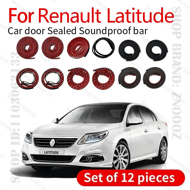 For Renault Latitude Car Door Seal Strip Rubber Double Layer Sealing Protector Soundproof Strip Dustproof Seal Strip 12PCS Set