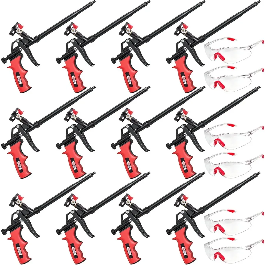 أداة توزيع رغوة الرش الاحترافية مع فوهات مطلية بالتفلون لتطبيقات العزل عالية الأداء تتضمن 12