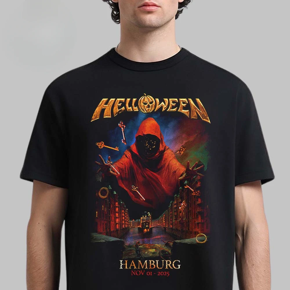 Helloween Cotton Band Shirt Unisex Summer Short Sleeve Fashion
