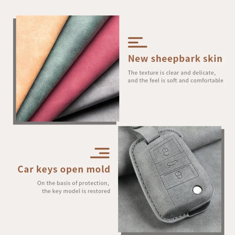Car Key Cover For Volkswagen VW Polo Golf7 MK7 Tiguan Passat B5 B6 B7 Golf 4 5 6 MK6 Jetta Lavida Leather Car Key Case Cover