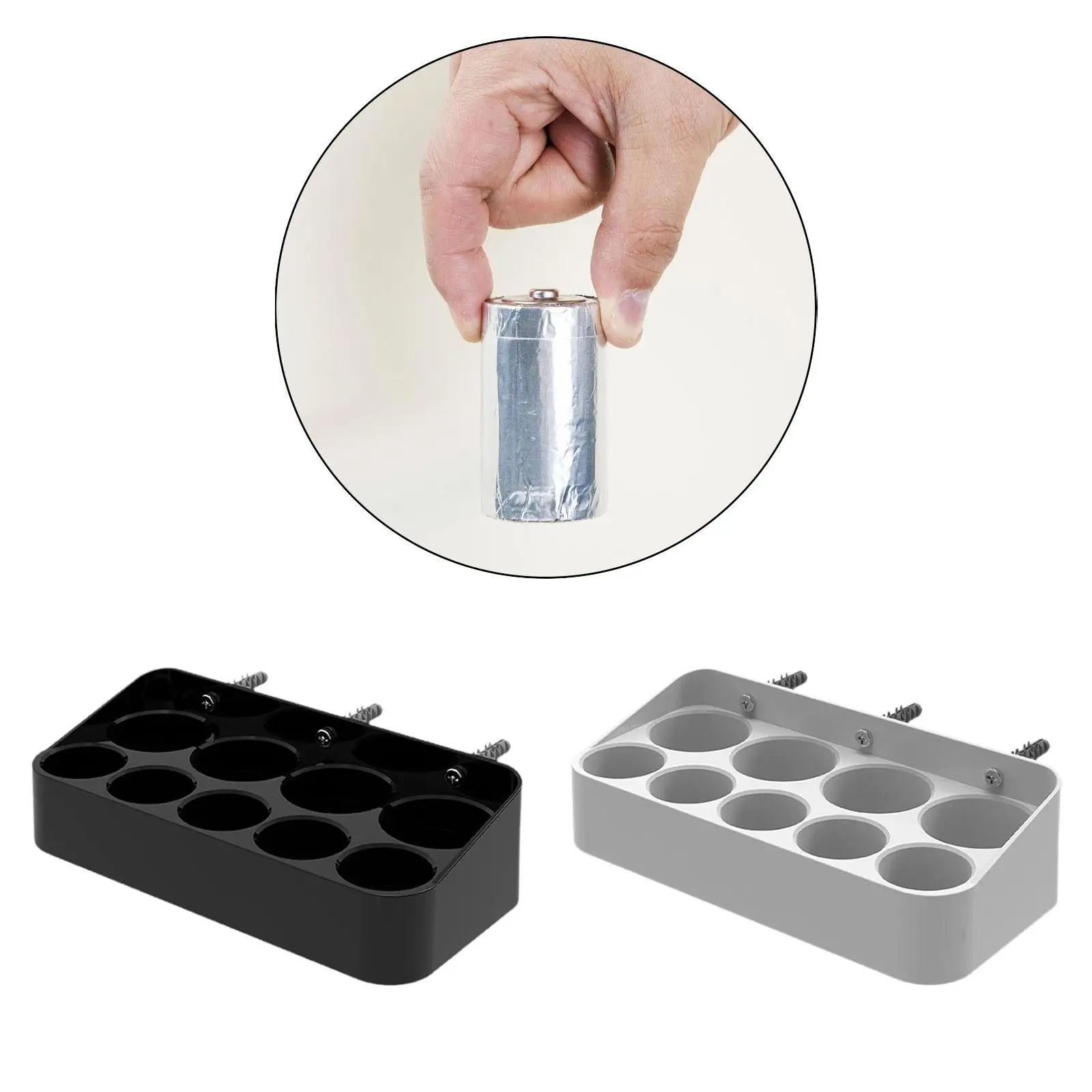 Dry Battery Storage Bracket Battery Holder Organizer Wall Mounted Space Saving Practical Battery Organizer Case for Warehouse
