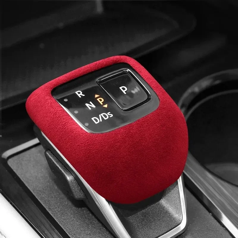 

For NISSAN X-TRAIL 2021 2022 2023 2024 Gear Stick Shifter Knob Cover Shell Sheath Suede Interiros Gear Lever Overlay Cap