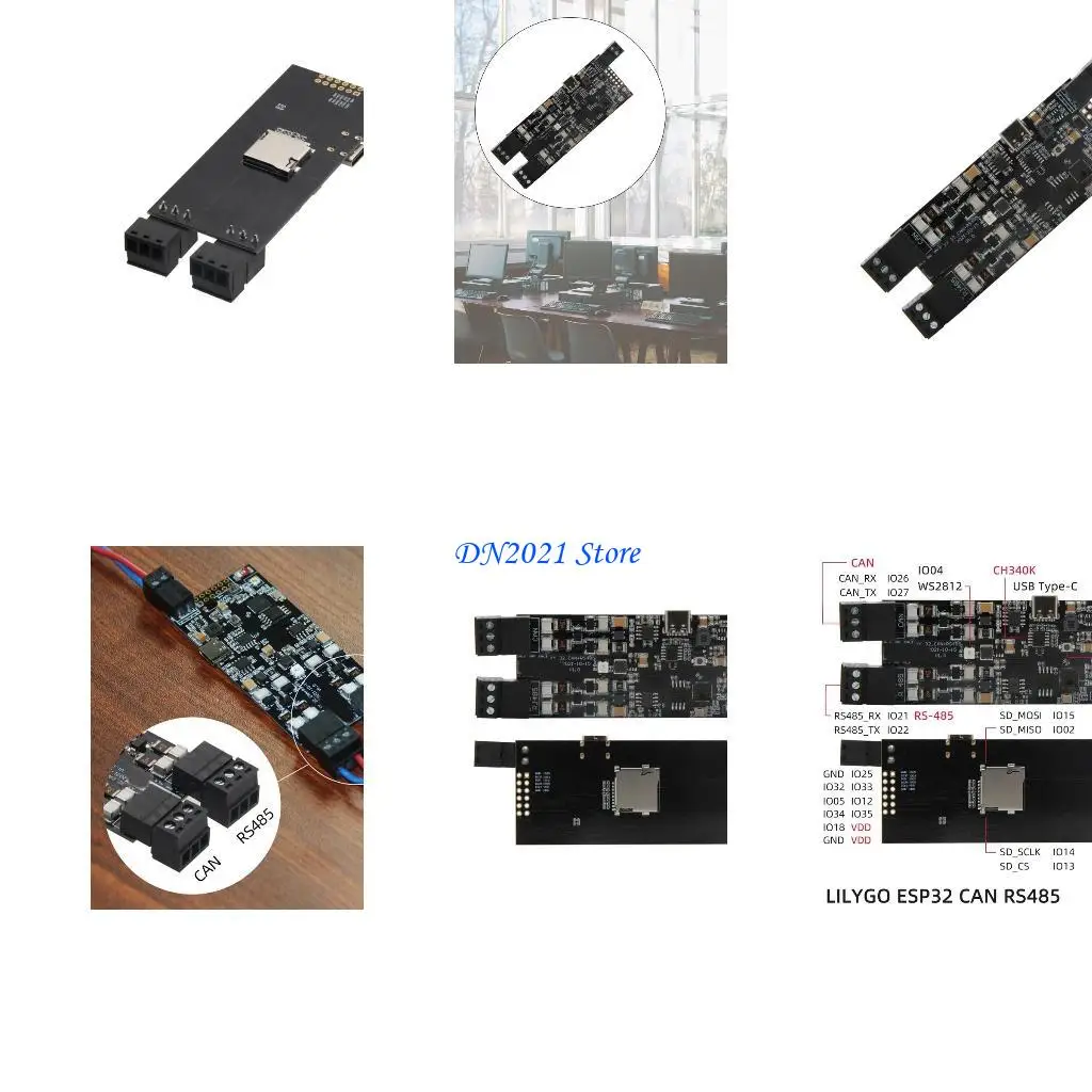 

F3KE ® TTGO T-CAN485 ESP32 CAN RS-485 WiFi BT-compatible Board for T-PCIE IOT Module for w/ TF Card Slot Development Bo