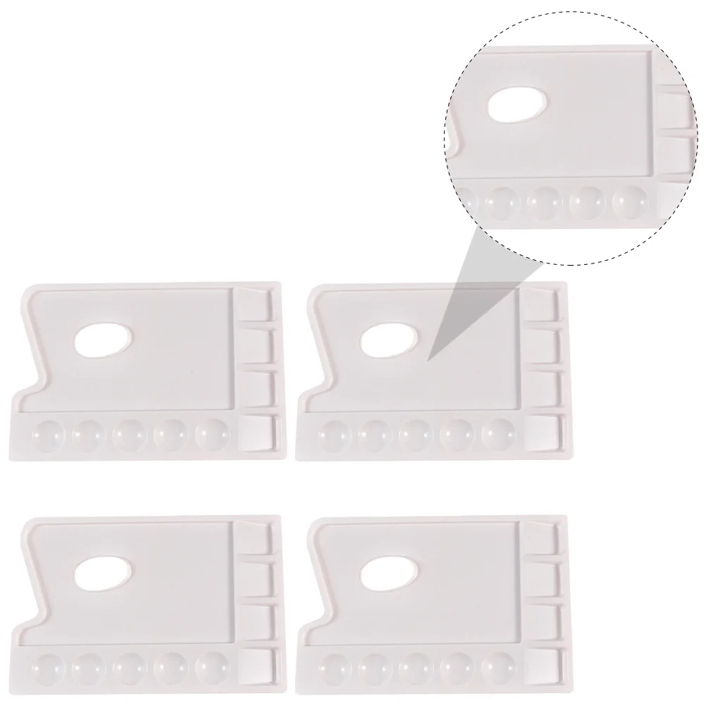 

4Pcs Square Pigment Trays Large Capacity Plastic Paint Trays 9 Grids for Drawing Color Blending Manicure Nail Art Watercolor
