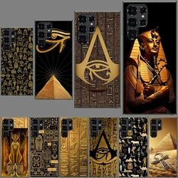 Ancient Egypt Egyptian God Horus Kemetic Heru Clear Phone Case for Samsung Galaxy S21 Plus S24 S23 S20 FE S22 S26 Ultra S25 Edge