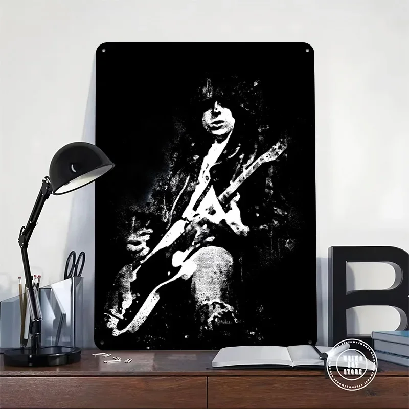 Johnny Ramone BW Personalized 3D Textured Metal Poster Wall Art Vintage Tin Signs for Home Decoration Room Accessories Wand Deko