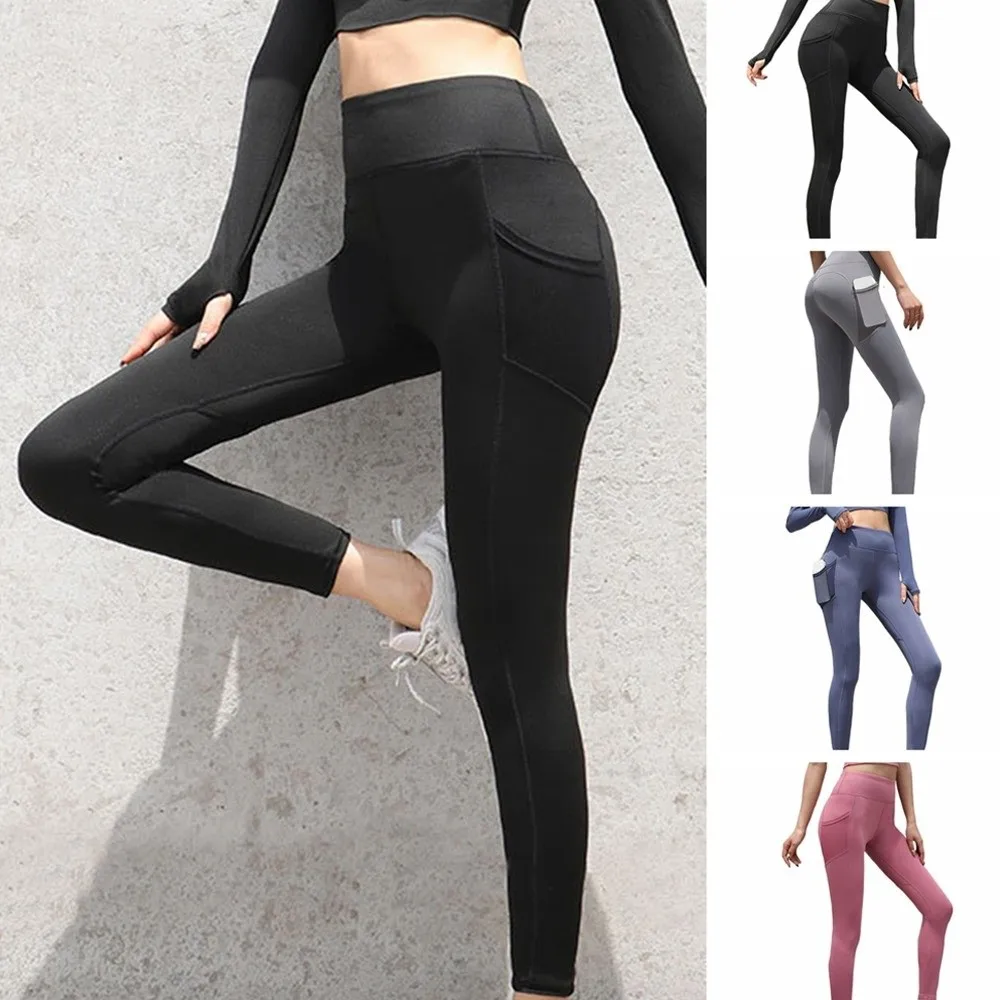 

Gym Mesh Pocket Yoga Pants High Waist Stretchy Fitness Pants Breathable Quick Drying Sports Pants Exercise