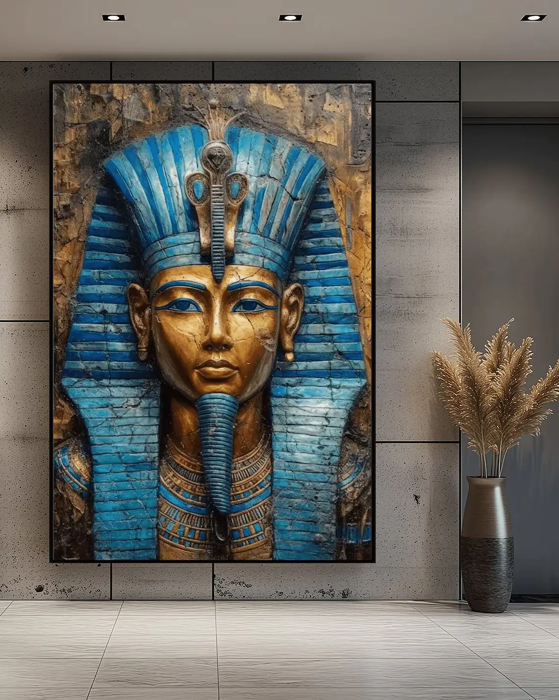 Tutankhamun Abstract Digital Print, Tutankhamun, Pharaoh, Ancient Egyptian Wall Art, Posters and Prints Home Decoration