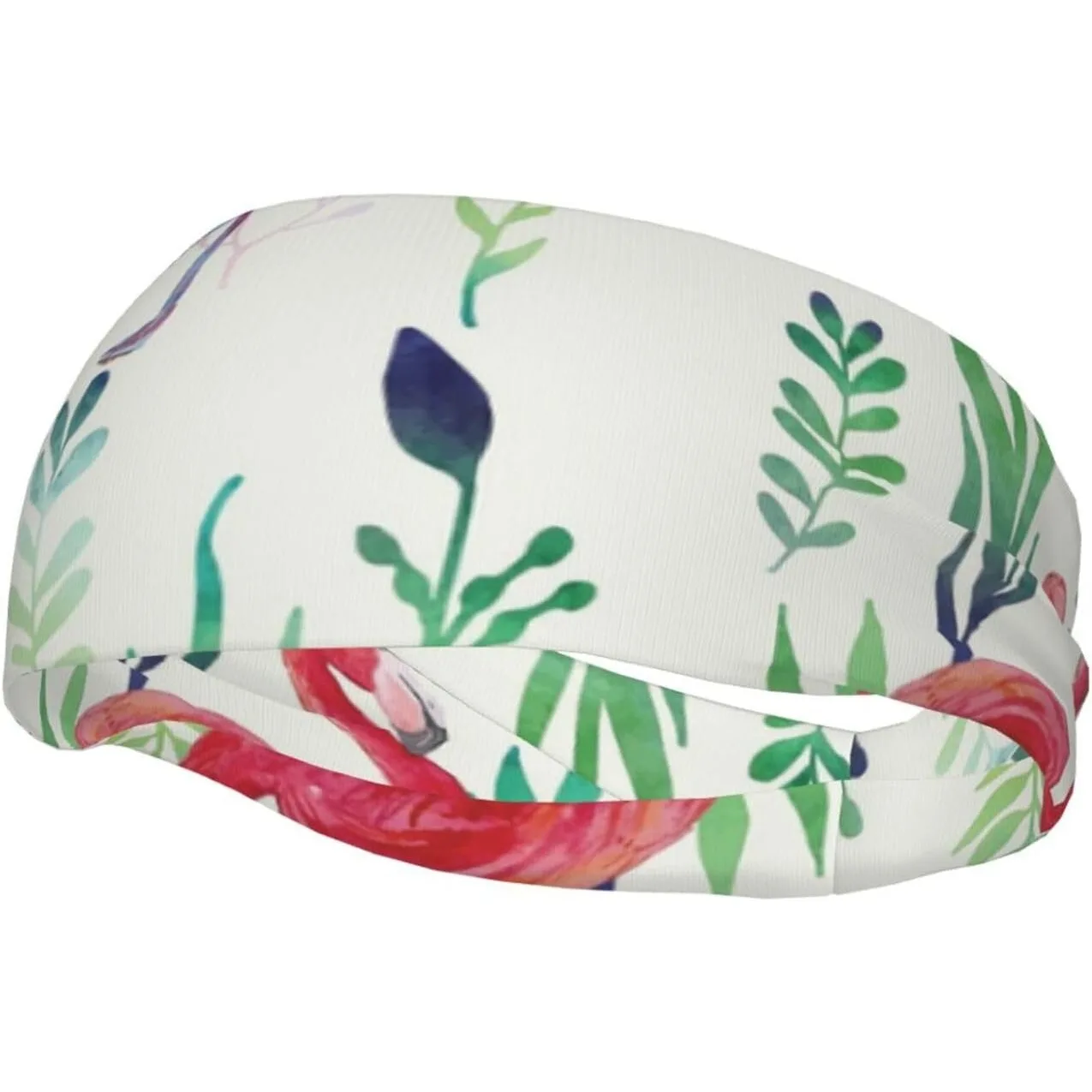 

Спортивная повязка на голову с фламинго, мужская и женская повязка на голову для бега, модная эластичная повязка на голову с украшением, черная