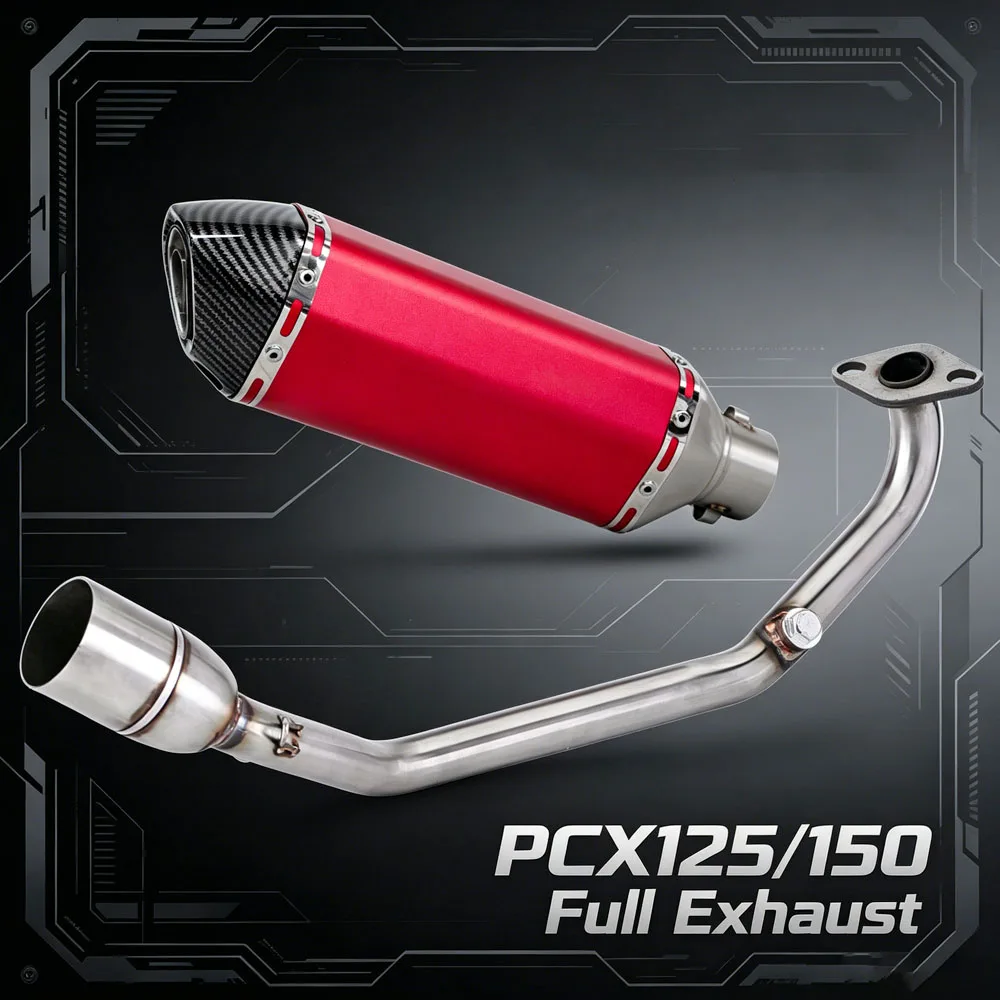 

For Honda PCX PCX125 PCX150 PCX160 2021-2024 Motorcycle Exhaust Escape Kit Manifold Headers Pipe 370MM Muffler With DB Killer
