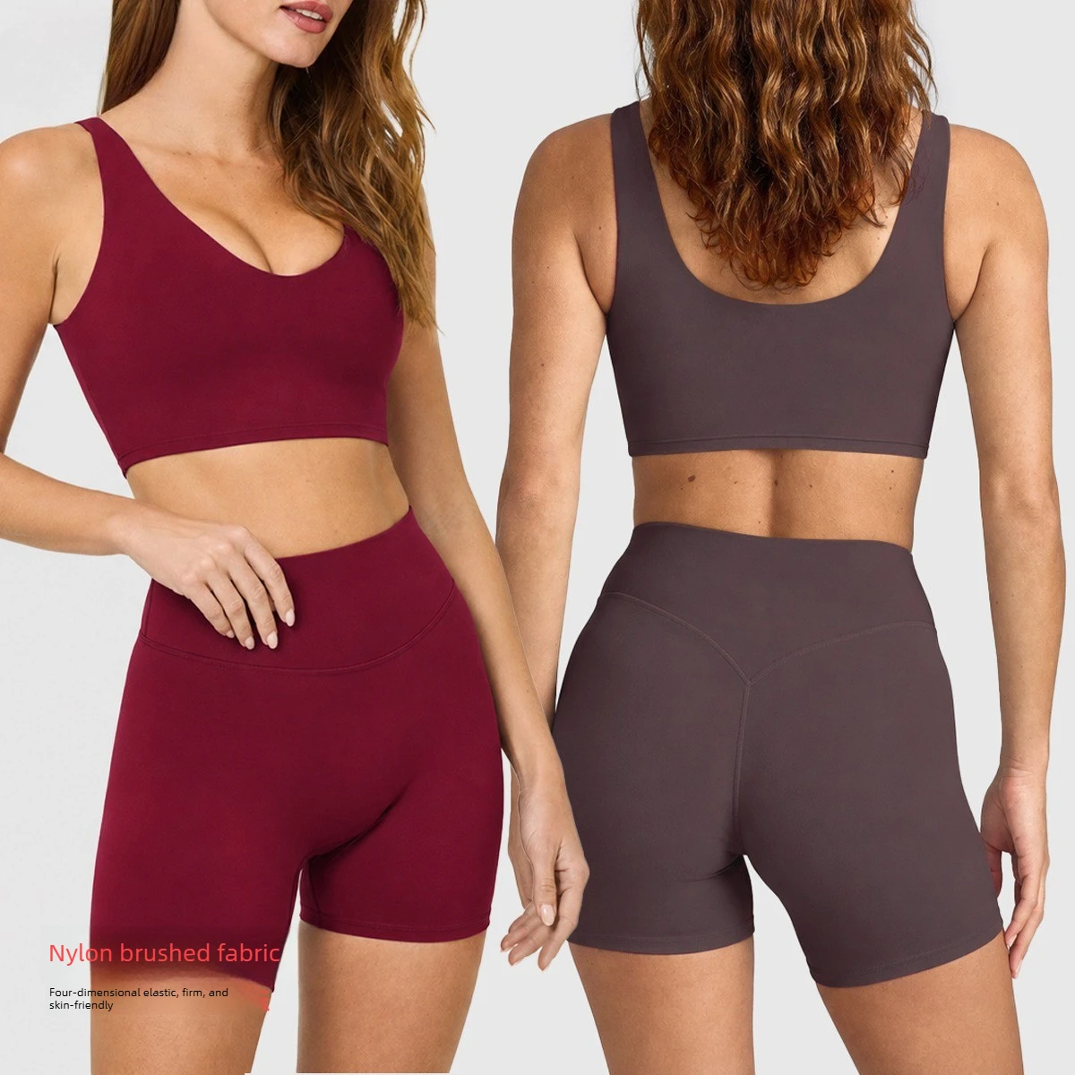 Women 2 PCS Yoga Set V Neck U  - Pilates V Yoga ulasan dan harga