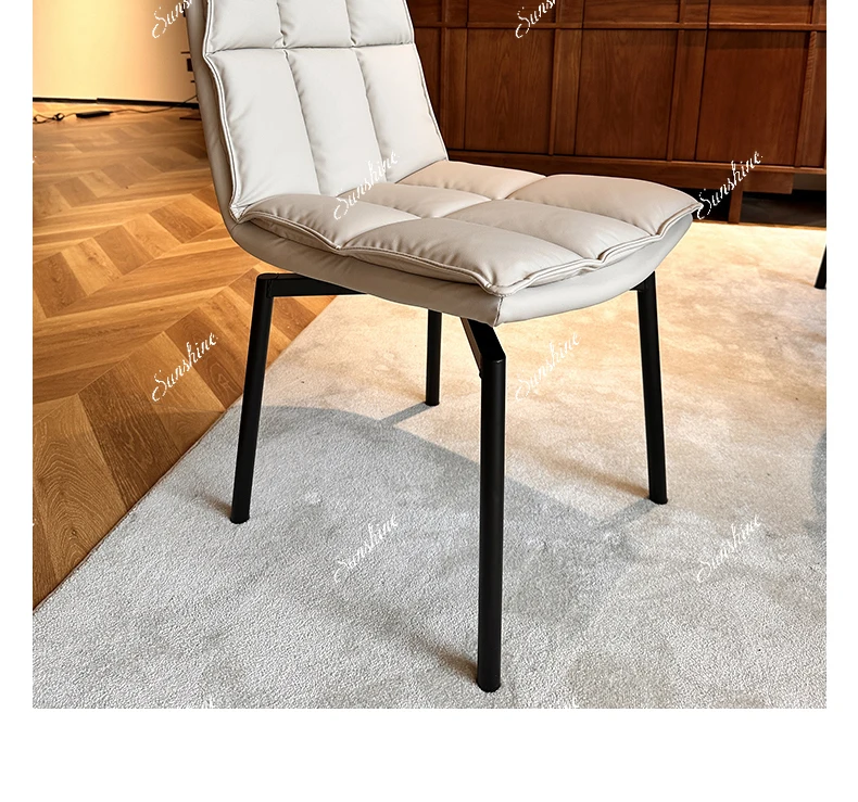 Italian Calais slate round dining table combination small apartment retro minimalist telescopic dining table and chairs