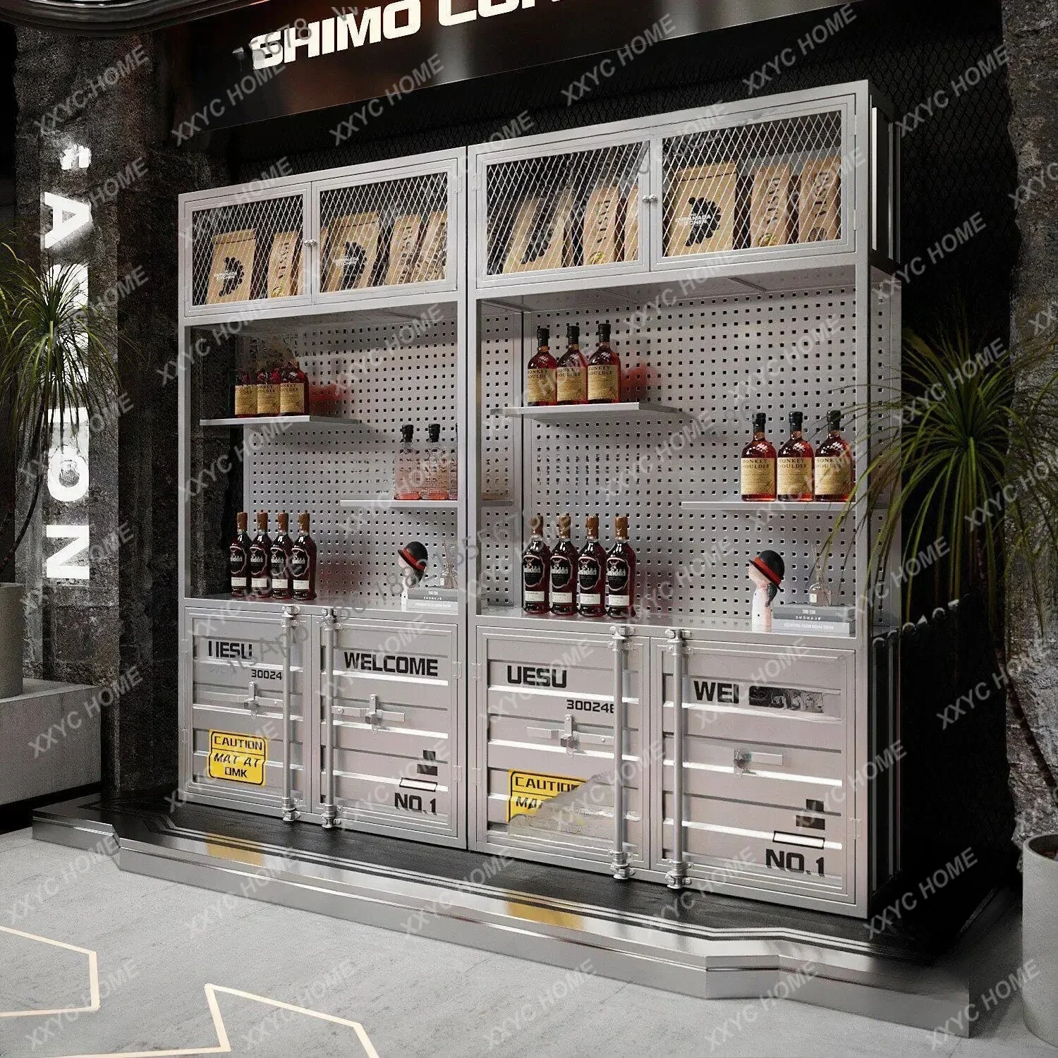 XX Industrial style display cabinet, tool cabinet, product hole board rack, floor-to-ceiling wall multi-layer shelf