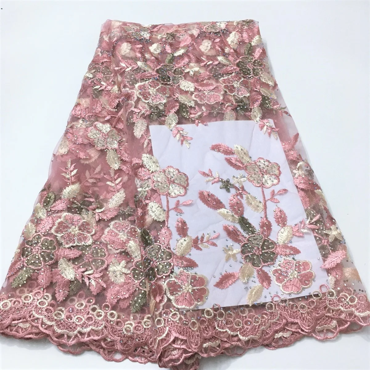 African Lace Fabric 2025 Embroidered Nigerian Laces Fabric With Beads Stones Bridal High Quality French Tulle Lace Fabric KDA629