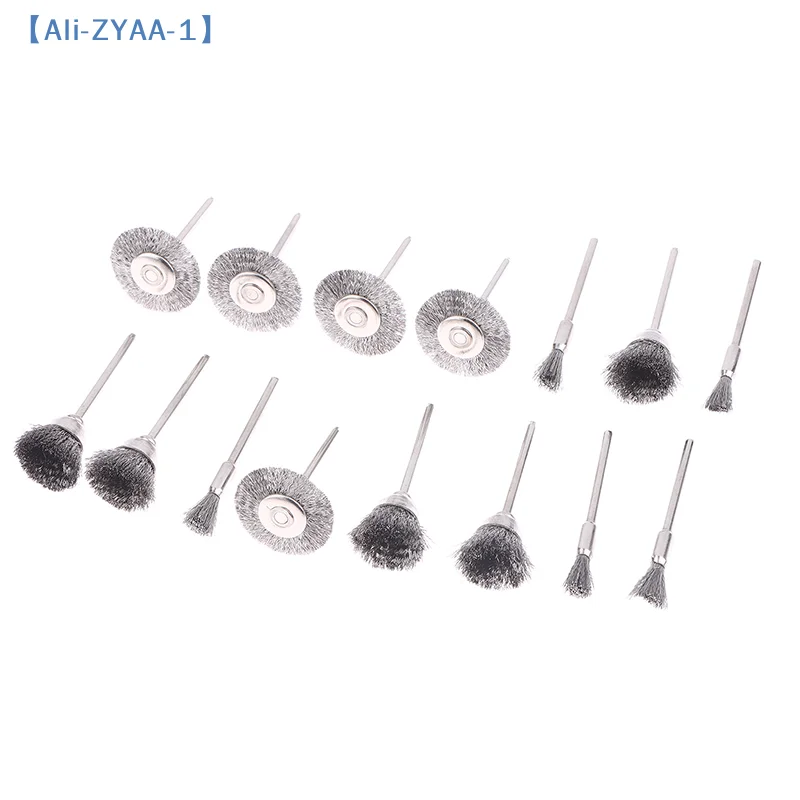 【ZYAA-1】3/9/15Pcs Mini Metal Brush Set Rust Removal Cleaning Brush Polishing Wheel Brush For Grinder Rotary Electric Tool