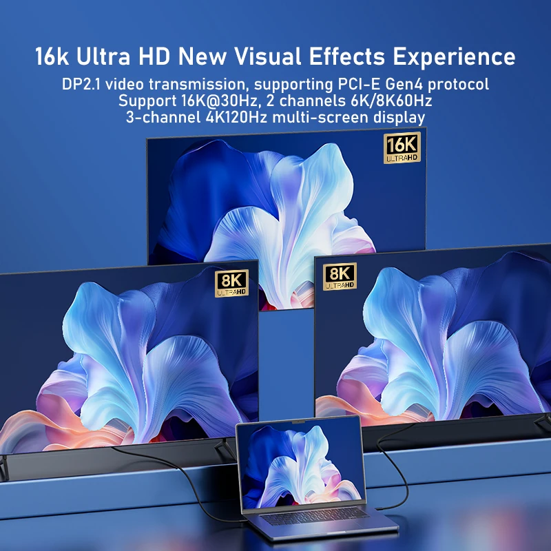 New 16K PD 240W Type C Thunderbolt 5 Fast Charging Cable 120gbps USB C High-Speed Transmission Cable for MacBook iPad Monitors