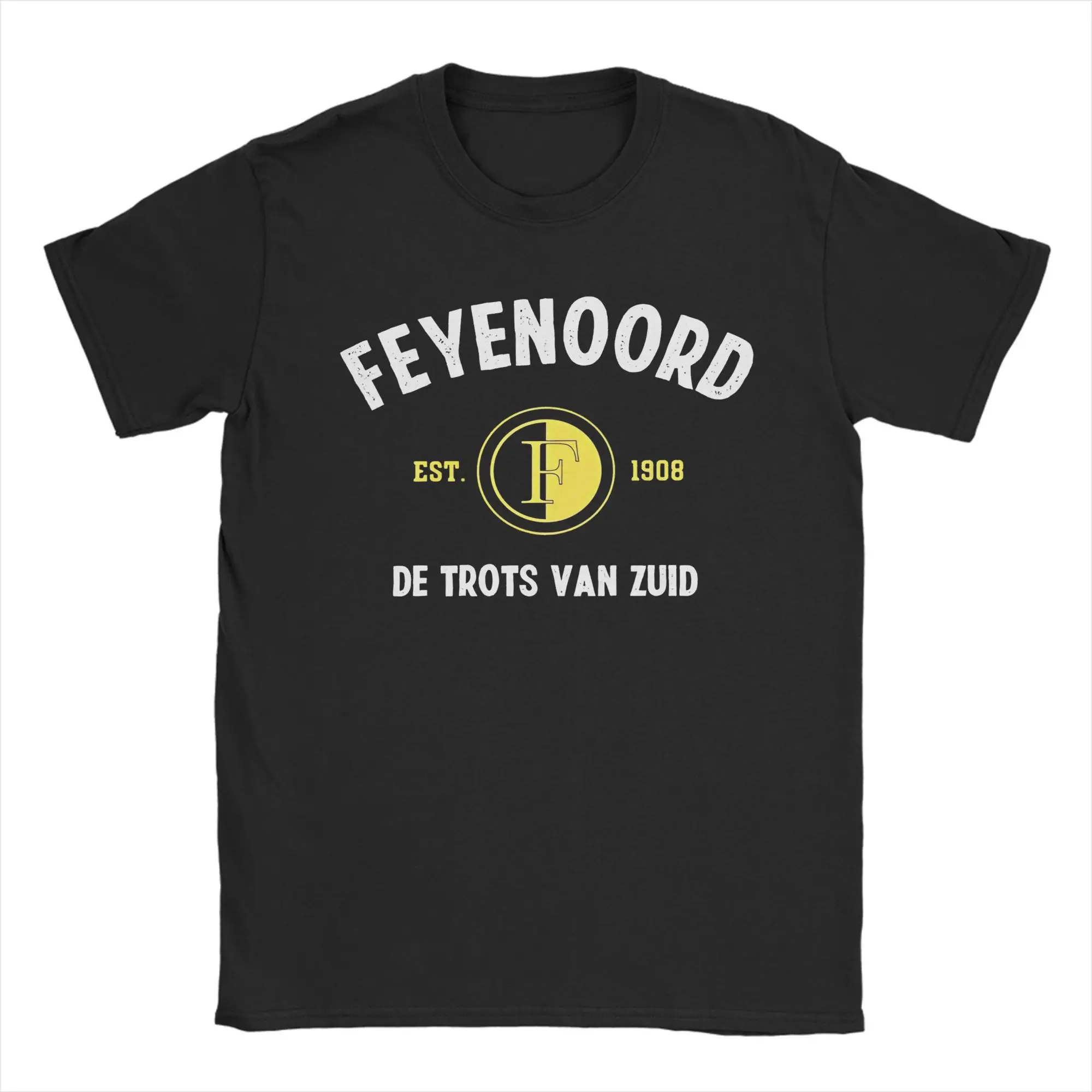 

Мужские футболки Feyenoorded, винтажные футболки из 100% хлопка, футболки с короткими рукавами и круглым вырезом, оригинальная одежда