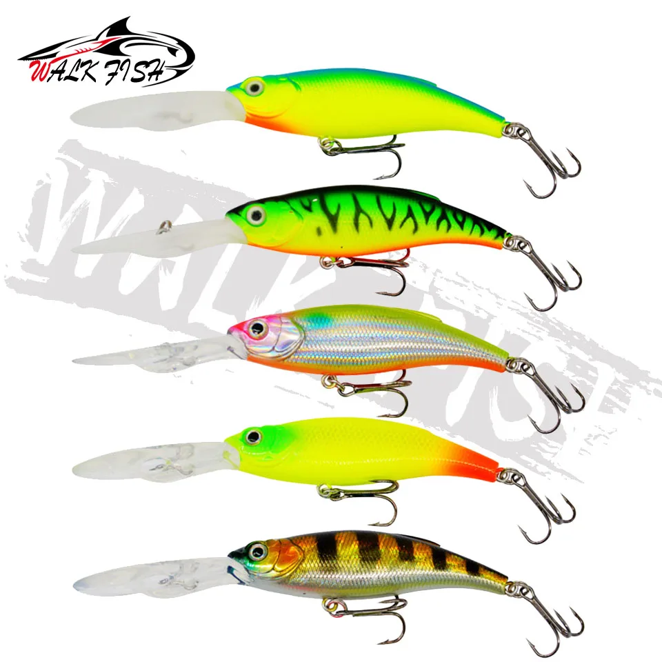 WALK FISH 1PCS Fishing Lure Minnow Swimbait Artificial Bait Hard Bait Wobbler 115mm 10g Diving depth 2-4m 3D Fisheyes 2 Hooks