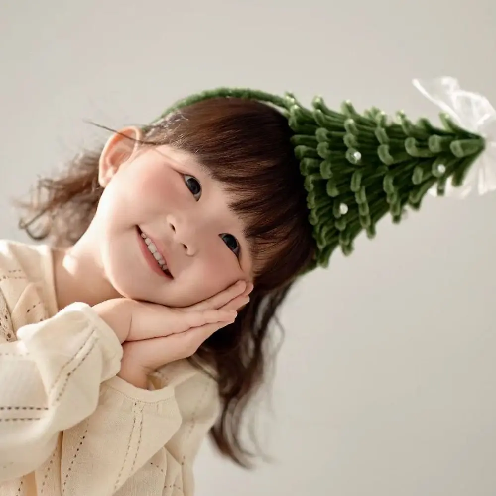 Kerstboom Draaiende Stok Hoofdband Materiaal Gezicht Wassen Grappige Kerstboom Materiaal Pack Schattig Gedraaid
