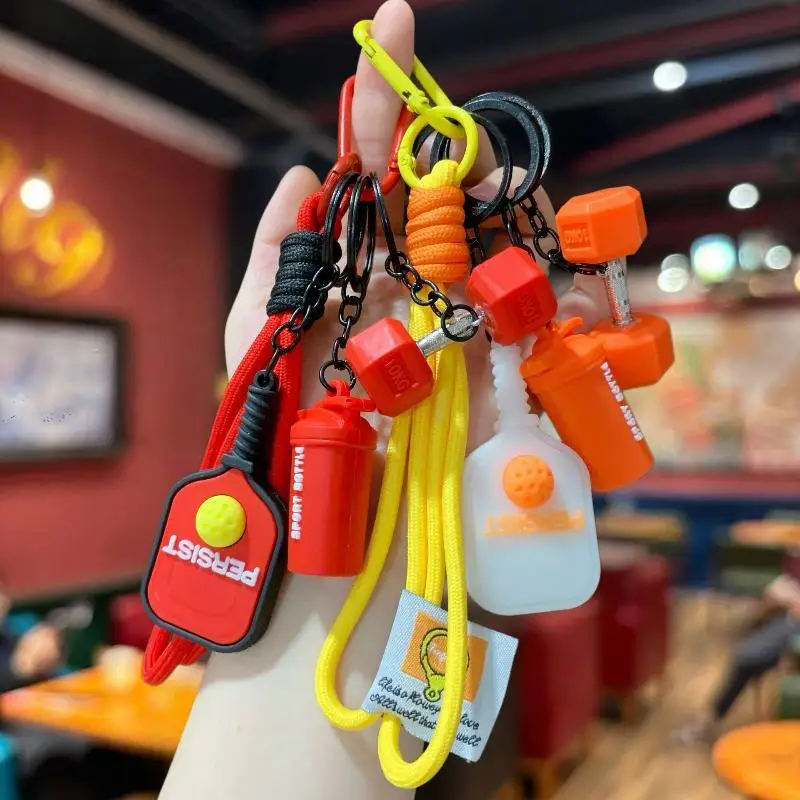 Portable Lightweight PVC Pickleball Bag Tag Keyring Waterproof Key Chain for Car Keys Backpack Bag Decor