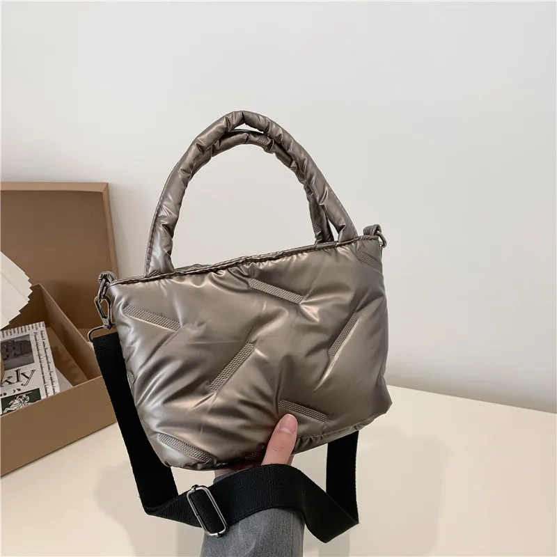 Fashion Down Cotton Top-handle Bags Soft Nylon Handbags Designer Crossbody Bags For Women Small Casual Tote Shoulder Bag