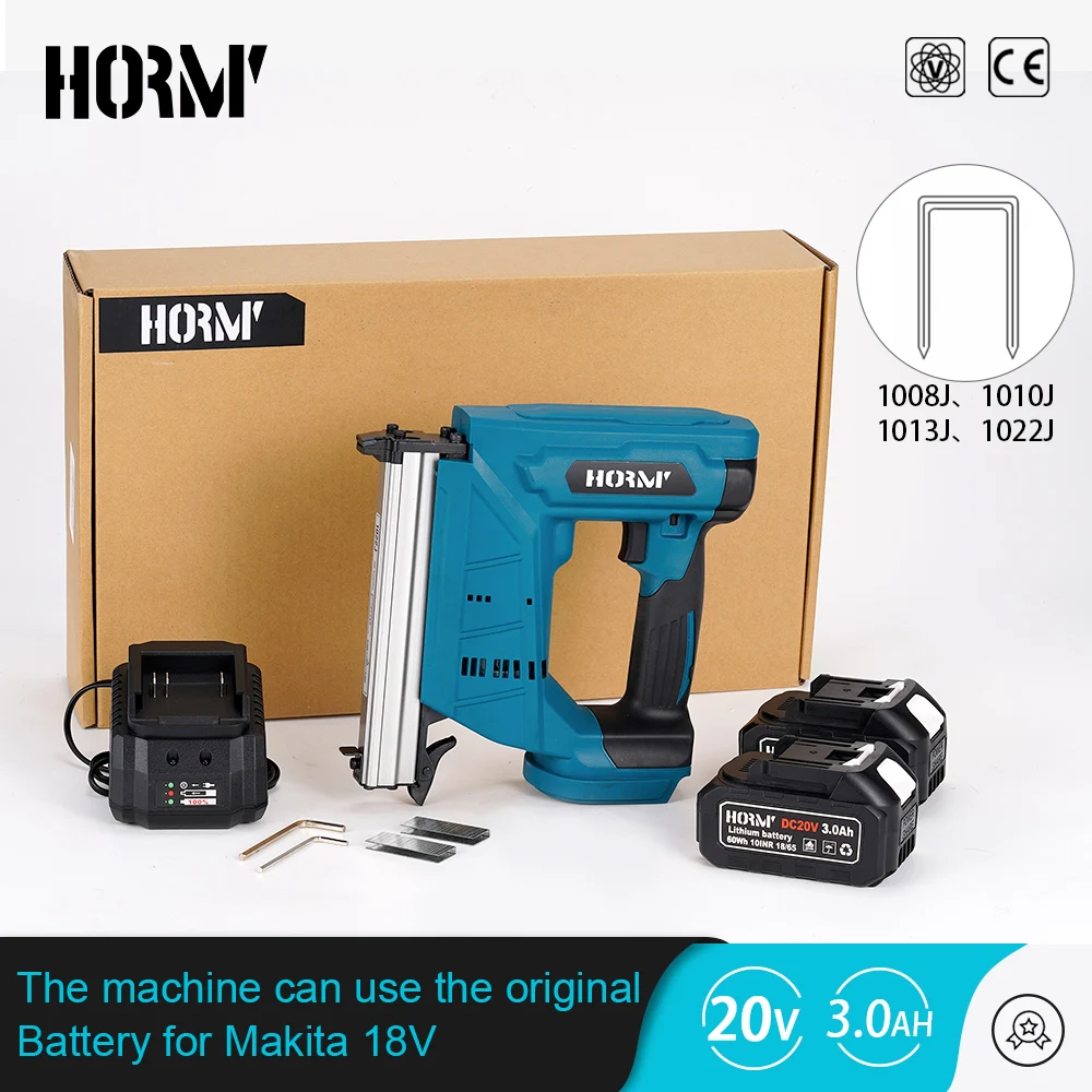 

Electric Nail Gun Cordless Staple Gun Rechargeable Framing Nailer Tacker Furniture Woodworking Tool For Makita 18V Battery