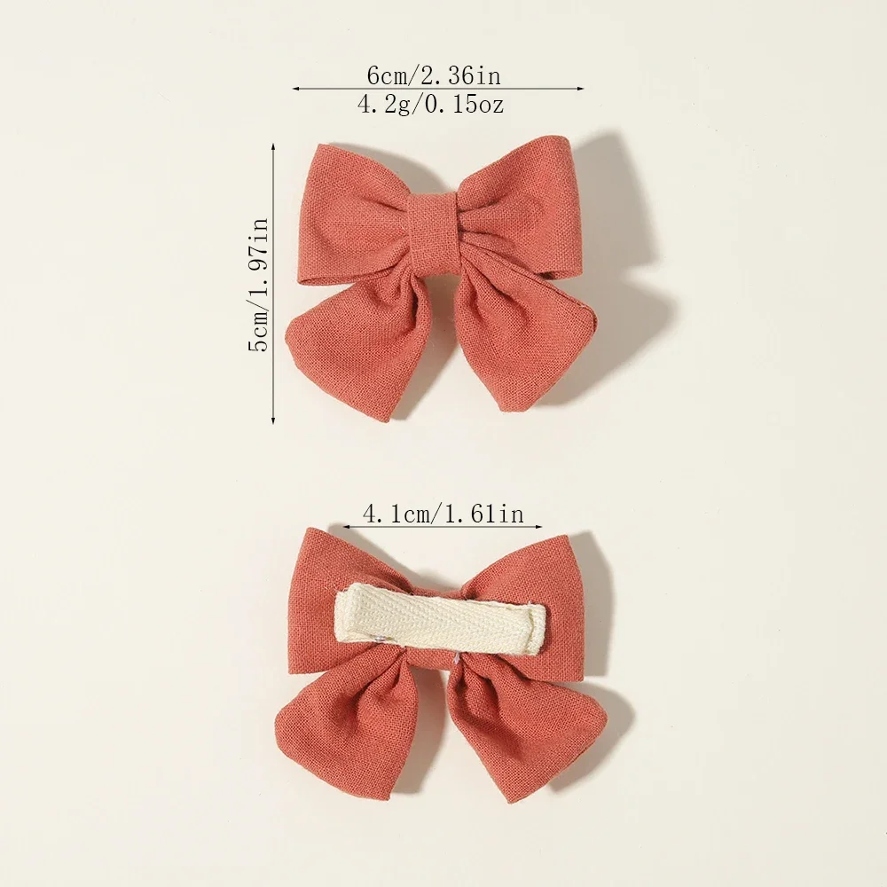 2PCS/Set Fabric Bow Hair Clip Sweet and Fashionable Bow Clip for Children Baby Girl Party Outfit Kids Hair Accessory Gift