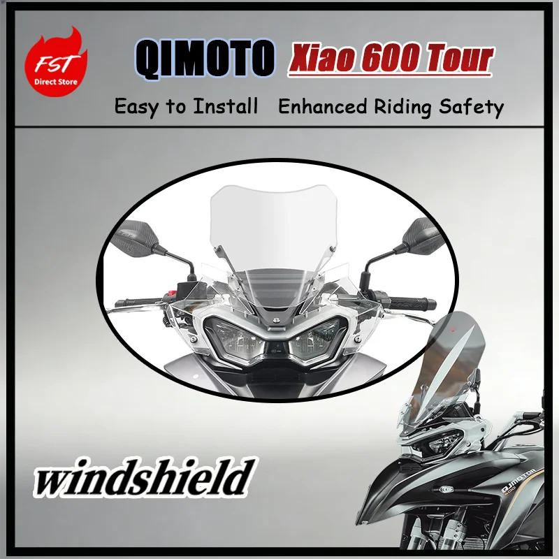

Ветрозащитный дефлектор увеличенной высоты для QJMOTOR Xiao 600 Tour, импортное ветровое стекло, аксессуары для мотоциклов
