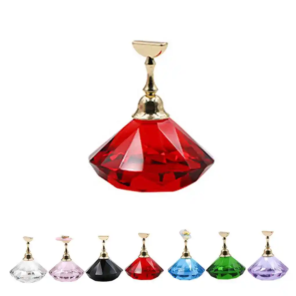 1 set kristallen basis magnetische nagelhouder nagels tips praktijk training displaystandaard gel salon doe-het-zelf manicure gereedschap