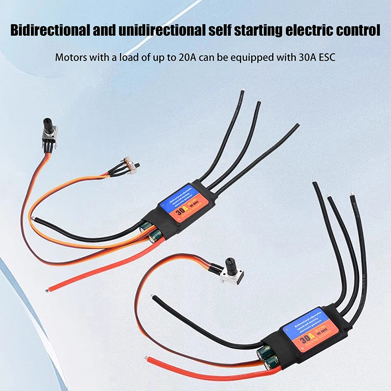 Driver de motor sem escova 2-6s 30a 60a esc bidirecional auto partida controlador de velocidade de regulação elétrica sem escova esc para diy