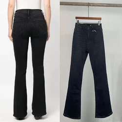 2024 New Women High Waisted Street Black Jeans Slim Elastic Flared Denim Long Pants