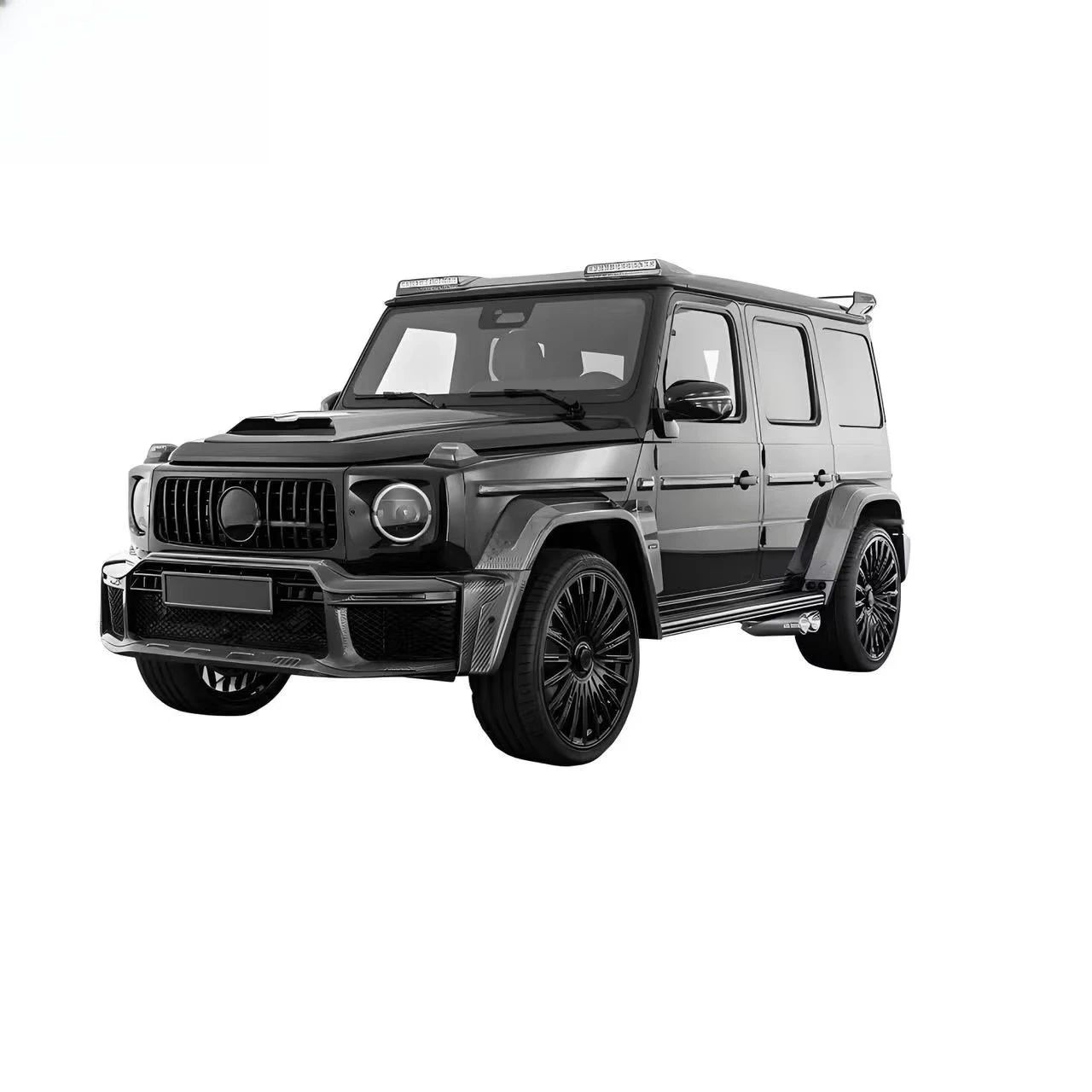مصد G Wagon B800 G800 من ألياف الكربون الجافة مع فتحات عادم G Class W464 طقم تحديث/ترقية السيارة