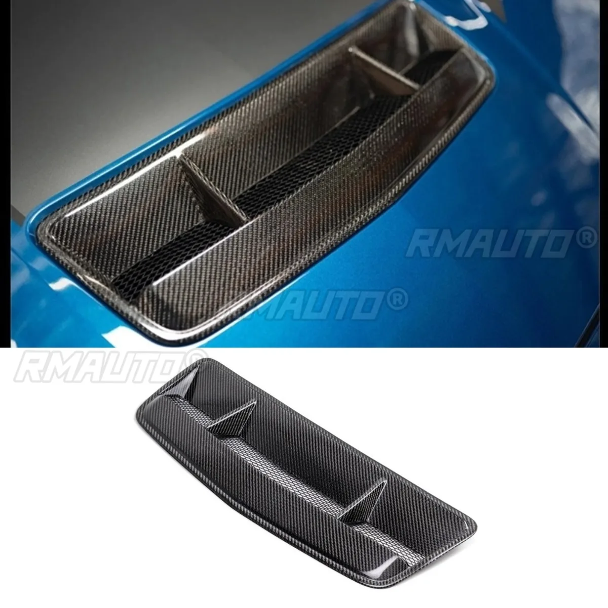 

Car Front Hood air Vent Real Carbon Fiber Body Kit Front Bumper Grill for Ford Mustang S650 Shelby Style Exterior Part