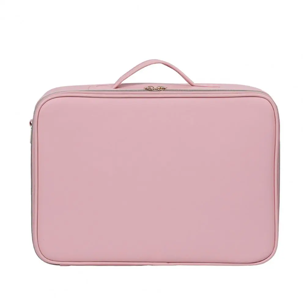 

Makeup Bag Waterproof Three Layer Organizer Bag with Handle Capacity Cosmetic Storage Pouch for Travel Pvc
