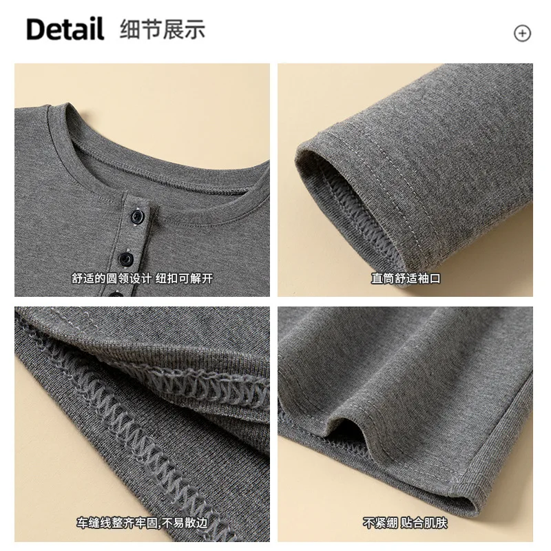 Women's Clothing Button Placket Half Open Collar Long Sleeves Innerwear Base Layer Lady Early Autumn New Model T-Shirt Tops