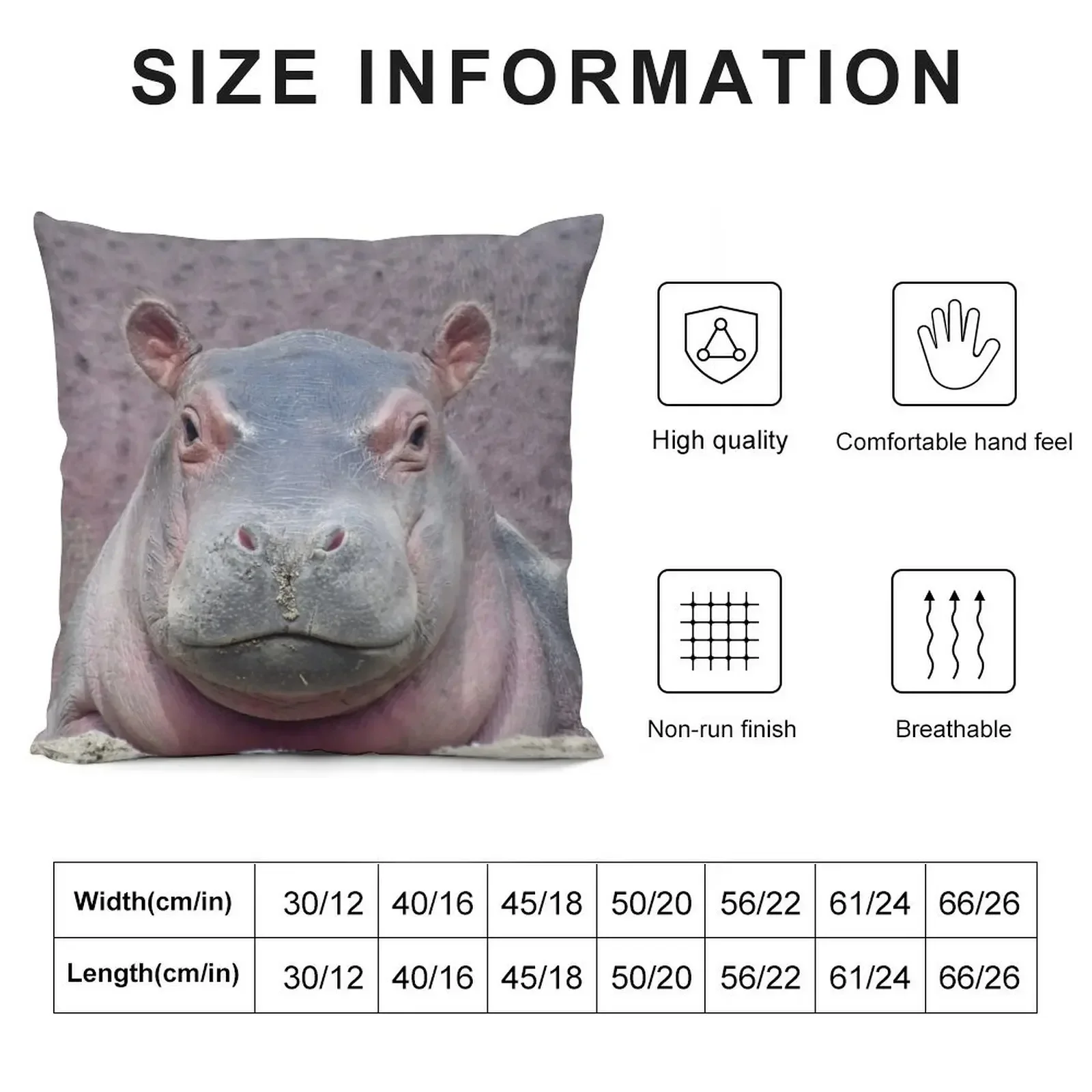 Baby Hippo Fritz at the Cincinnati Zoo Throw Pillow Cushions Decorative pillow case pillow