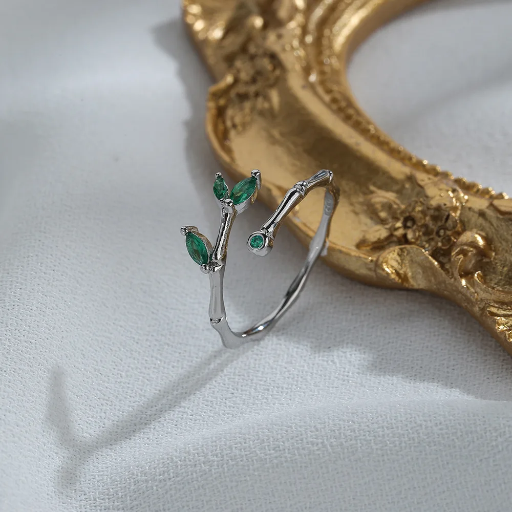 925 Sterling Zilver Open Vinger Ring Goud Kleur Elegante Bloemknop Asymmetrische Zoete Voor Vrouwen Sieraden Gift Dropship Groothandel