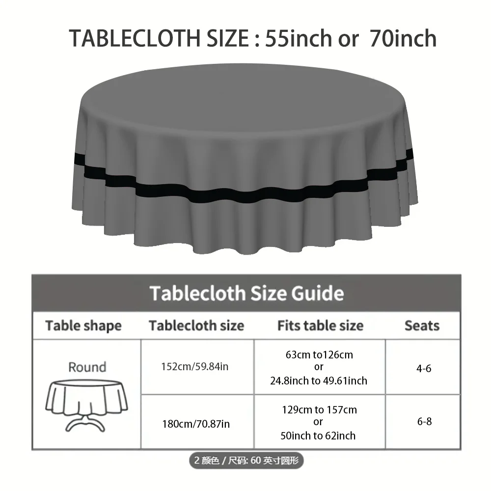 Round tablecloth, with a Christmas theme, featuring a solid-color circular pattern design, suitable for Christmas events.