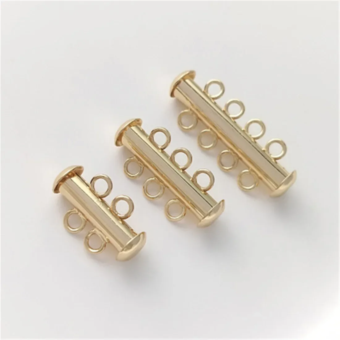 

14K Gold Wrapped Multi Row Pipe Buckle Double Row Pipe Buckle Two Rows Three Rows Pearl Necklace Bracelet DIY Connection Buckle