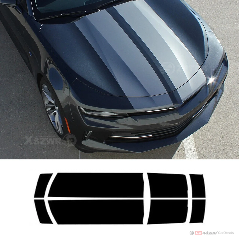 2016-2018 For Chevy Camaro C-SPORT RS V6 OE Racing Stripe Vinyl Graphics Decals Roof Trunk Optional Spoiler Rear Bumper