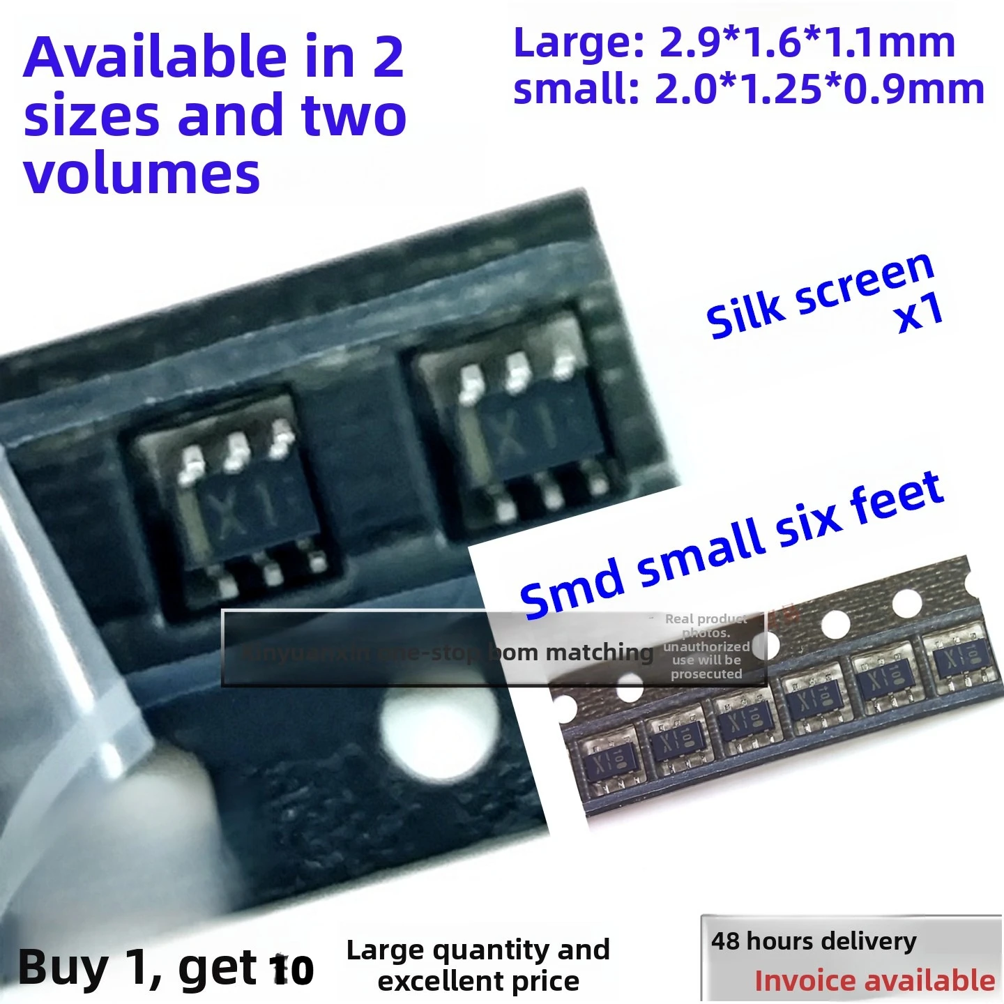 10PCS/Per pack silkscreen X1 SMD six-pin SOT23-6 Two volume sizes available new original