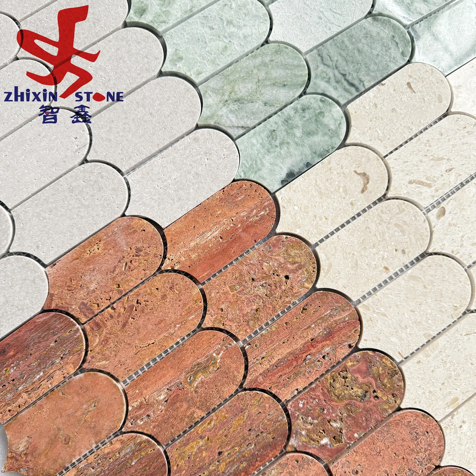Natural marble mosaic kitchen background wall stone bathroom wall sticker fan wall tile floor tile living room decoration