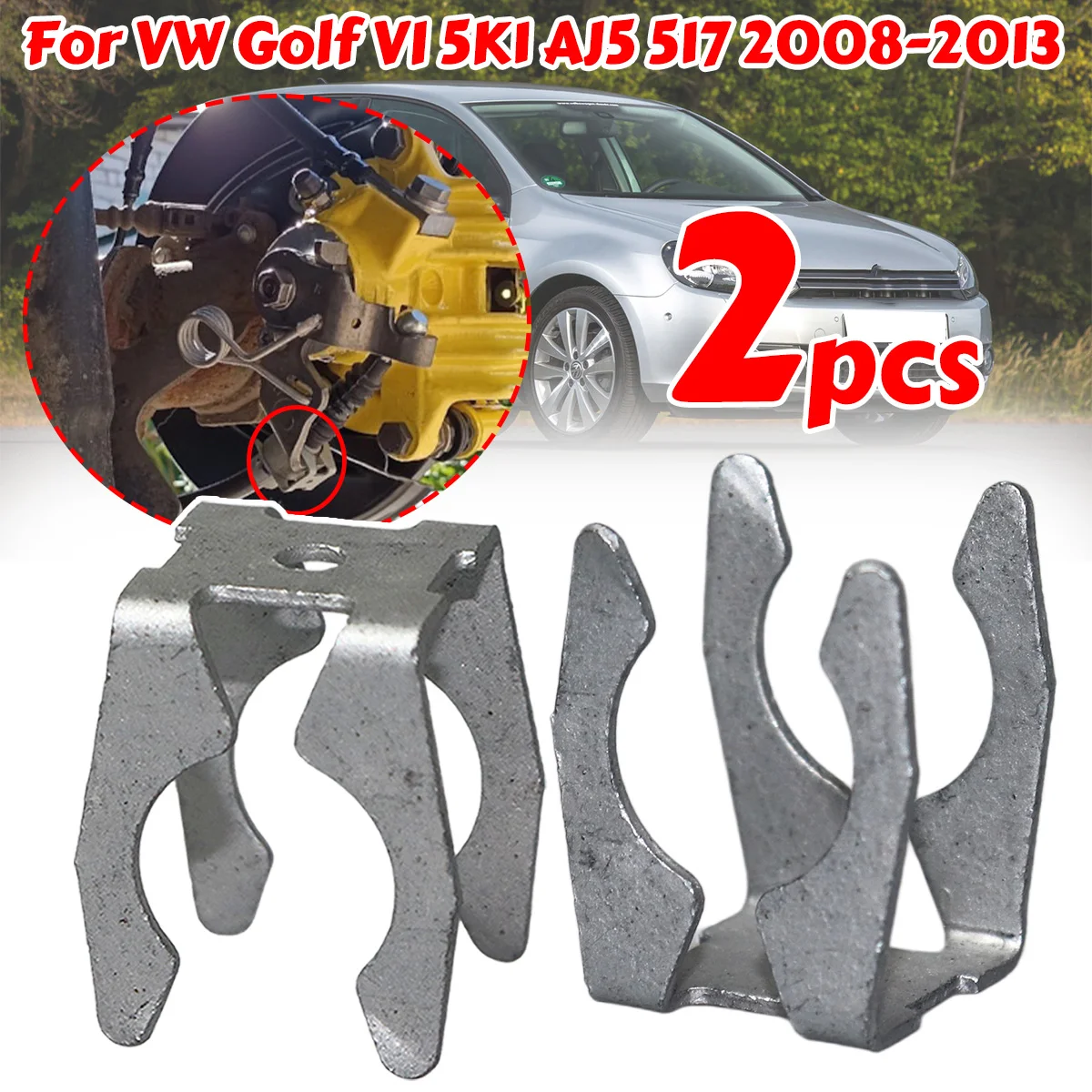 2Pcs Brake Cable Spring Clip Metal 1H0609747 Wear-resistant Non-deformation Replacement Fix For VW Jetta Passat Lupo Sharan Golf